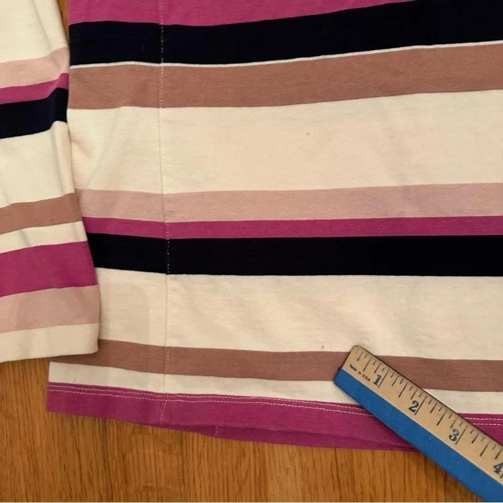 J Crew Color Block Long Sleeve Shirt  Zipper Back Womens Size L (c5)